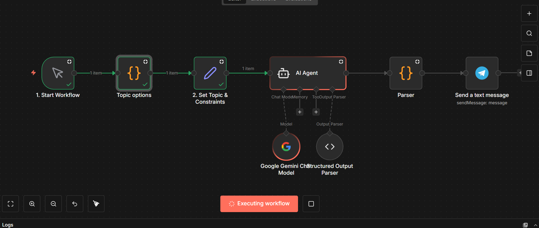n8n workflow for generating structured Substack content